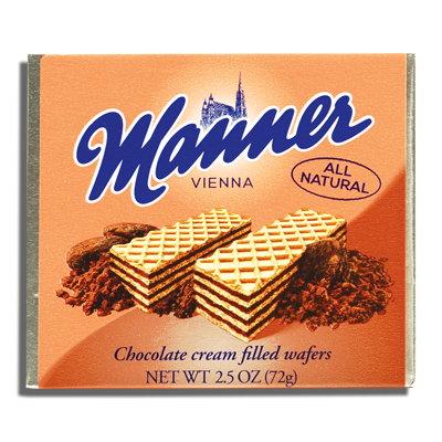 MANNER, CHOCOLATE CREAM FILLED WAFERS